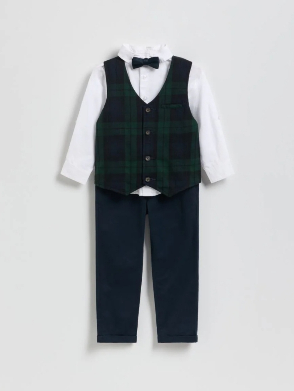 Lene Baby Boy Formal Plaid Holiday Dresswear Vest Suit Set 12 Months